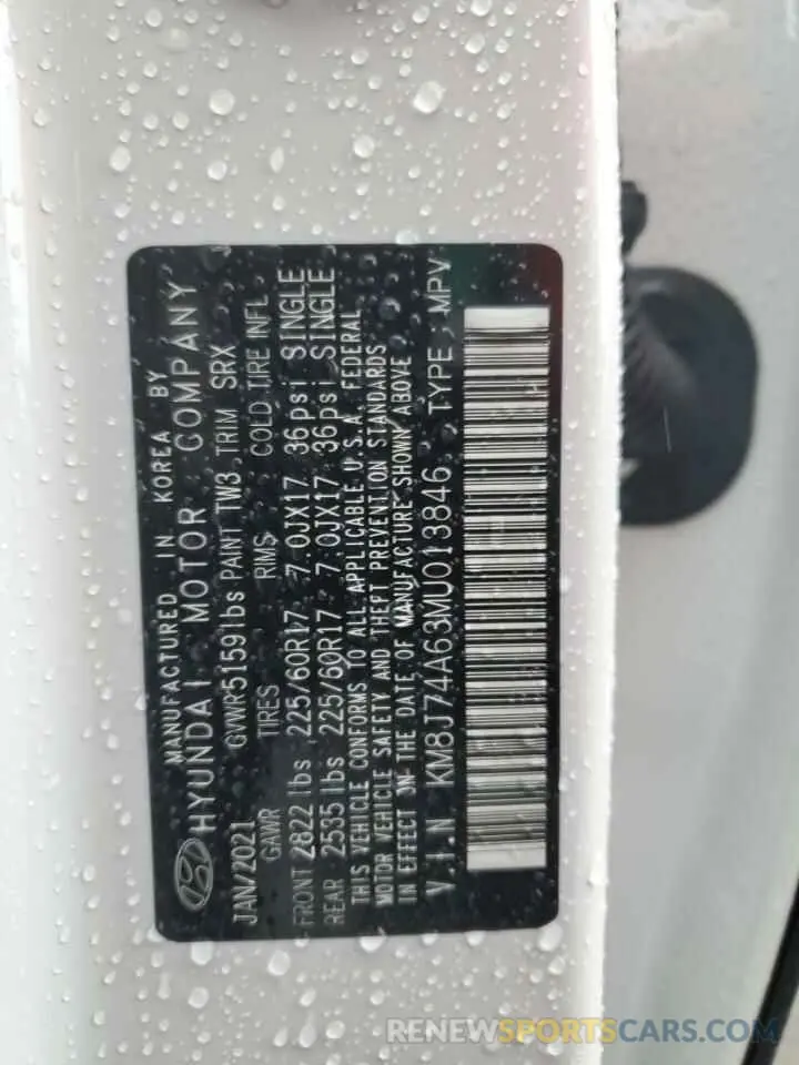 13 Photograph of a damaged car KM8J74A63MU013846 HYUNDAI NEXO 2021