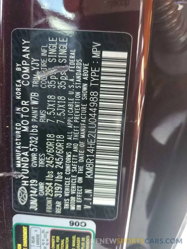 14 Photograph of a damaged car KM8R14HE2LU044988 HYUNDAI PALISADE 2020