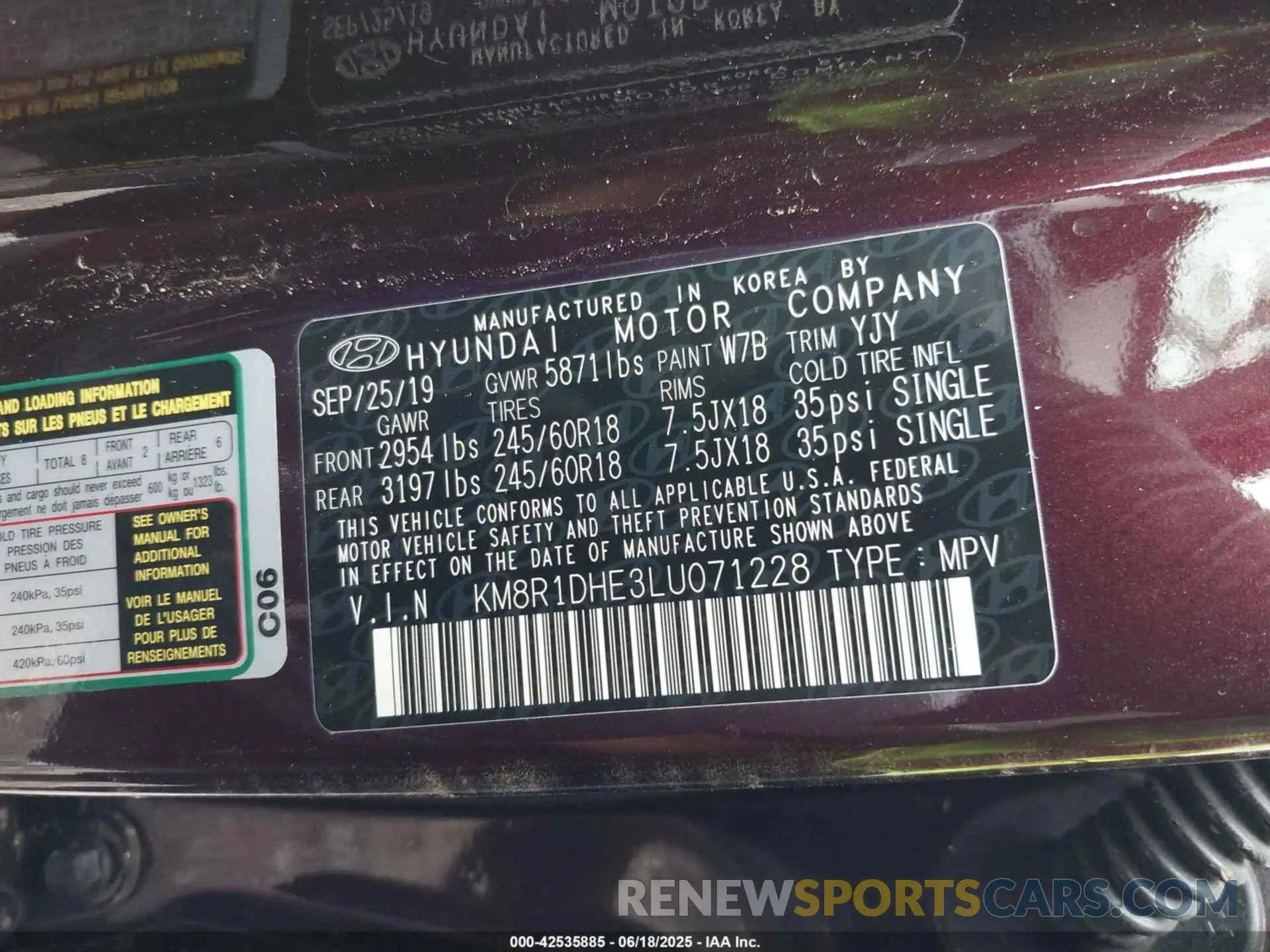 9 Фотография поврежденного автомобиля KM8R1DHE3LU071228 HYUNDAI PALISADE 2020