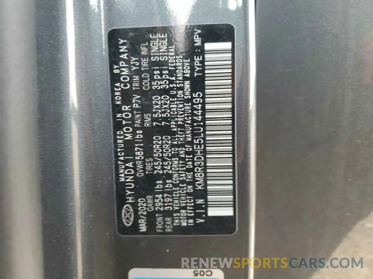 14 Фотография поврежденного автомобиля KM8R3DHE5LU144495 HYUNDAI PALISADE 2020