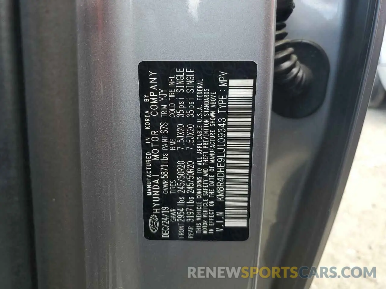 13 Фотография поврежденного автомобиля KM8R4DHE9LU109343 HYUNDAI PALISADE 2020