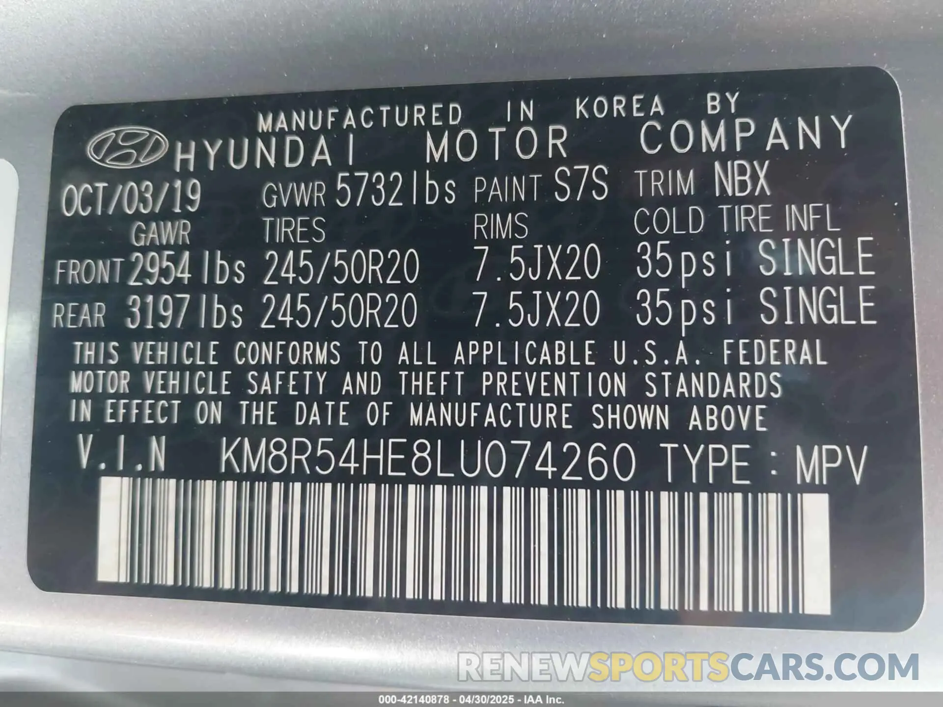 9 Фотография поврежденного автомобиля KM8R54HE8LU074260 HYUNDAI PALISADE 2020
