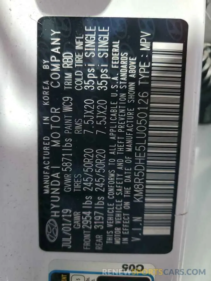 14 Фотография поврежденного автомобиля KM8R5DHE5LU050126 HYUNDAI PALISADE 2020