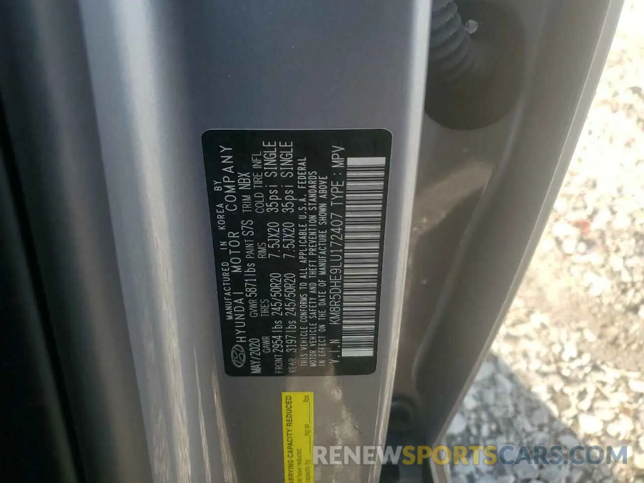 13 Photograph of a damaged car KM8R5DHE9LU172407 HYUNDAI PALISADE 2020