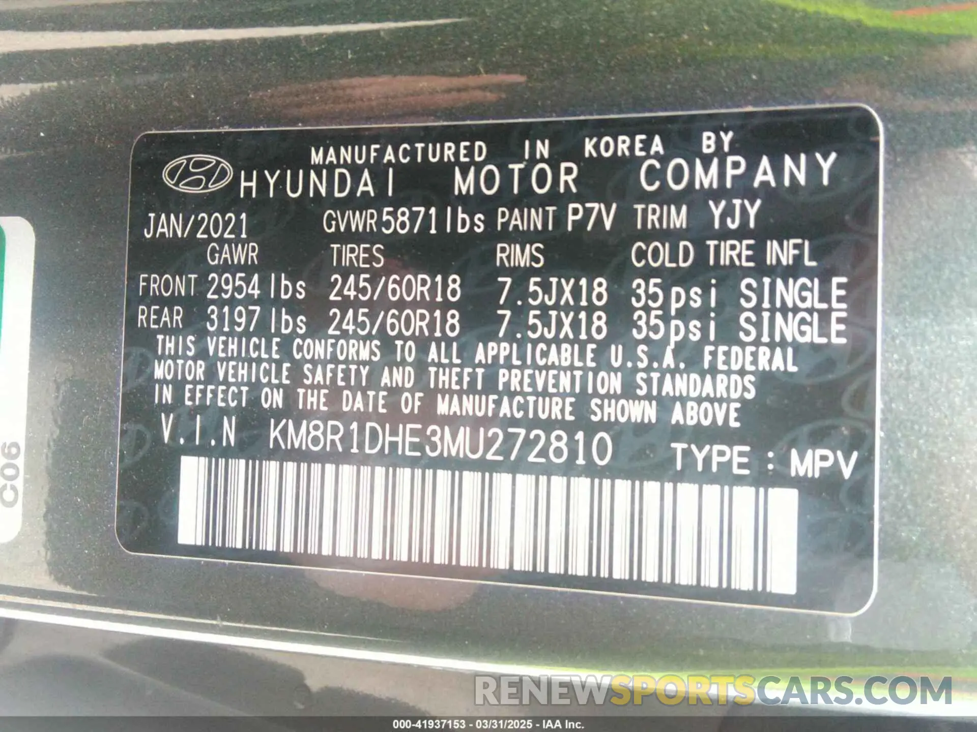 9 Фотография поврежденного автомобиля KM8R1DHE3MU272810 HYUNDAI PALISADE 2021