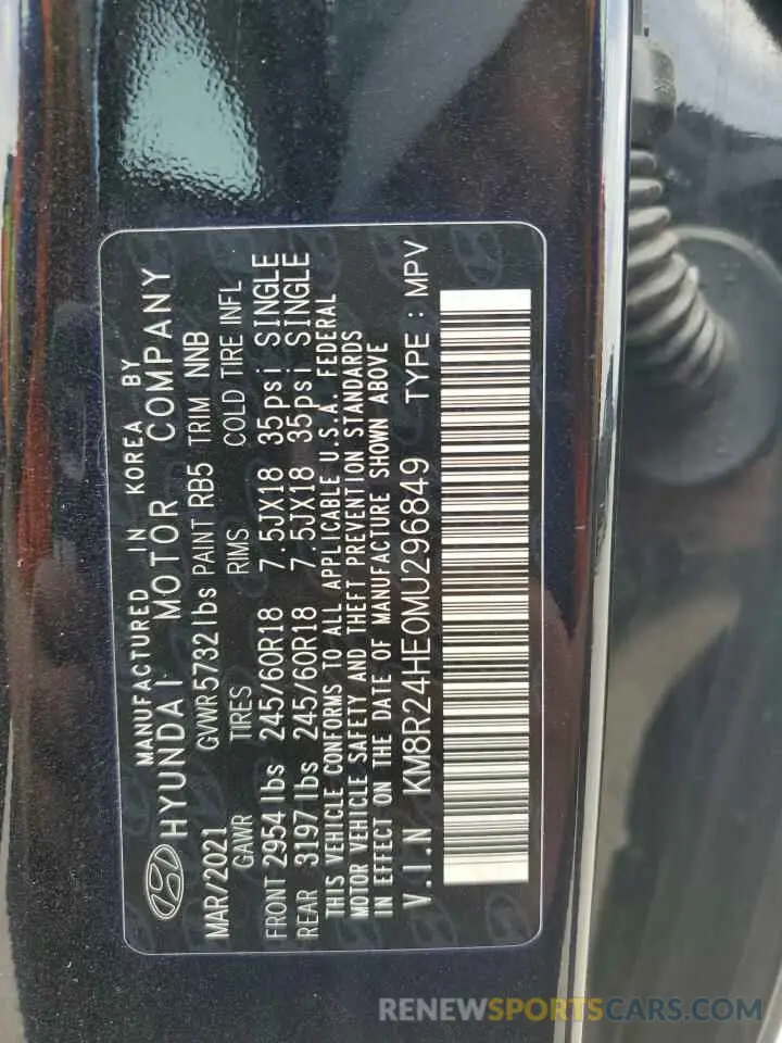 14 Photograph of a damaged car KM8R24HE0MU296849 HYUNDAI PALISADE 2021
