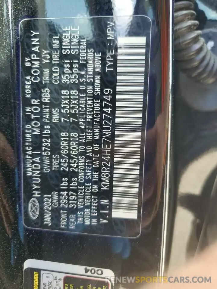 13 Фотография поврежденного автомобиля KM8R24HE7MU274749 HYUNDAI PALISADE 2021