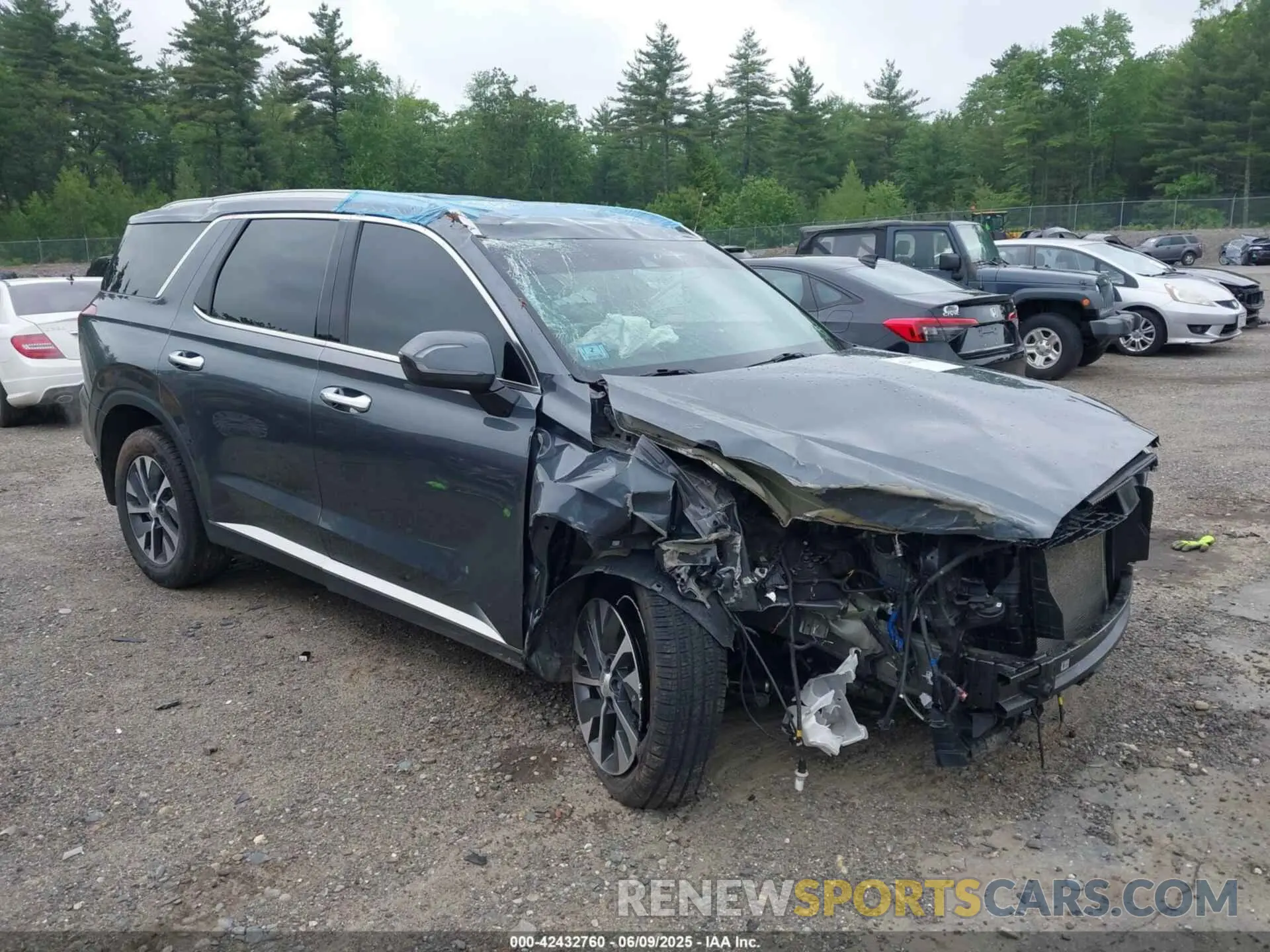 1 Photograph of a damaged car KM8R2DHE0MU330045 HYUNDAI PALISADE 2021