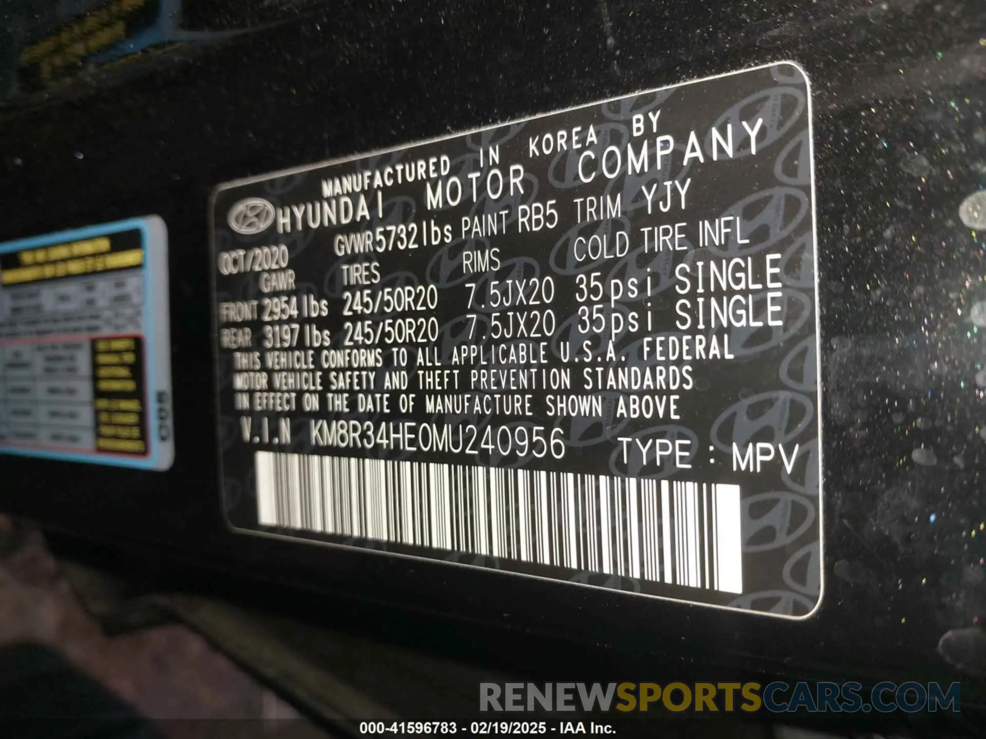 9 Фотография поврежденного автомобиля KM8R34HE0MU240956 HYUNDAI PALISADE 2021