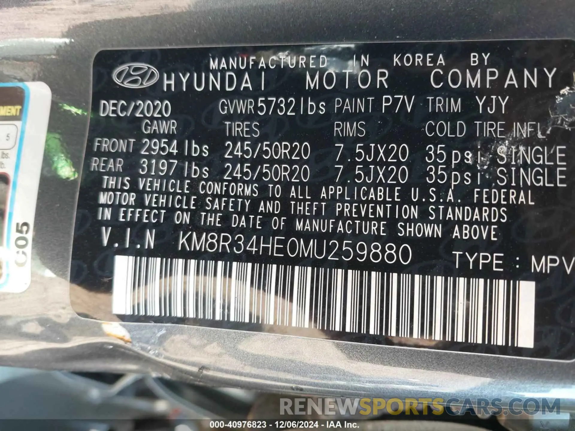 9 Фотография поврежденного автомобиля KM8R34HE0MU259880 HYUNDAI PALISADE 2021
