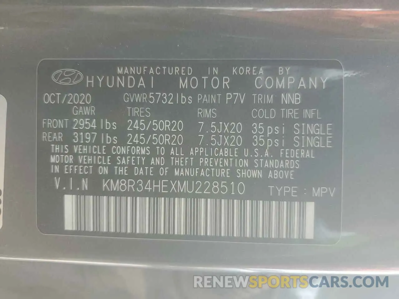 14 Photograph of a damaged car KM8R34HEXMU228510 HYUNDAI PALISADE 2021