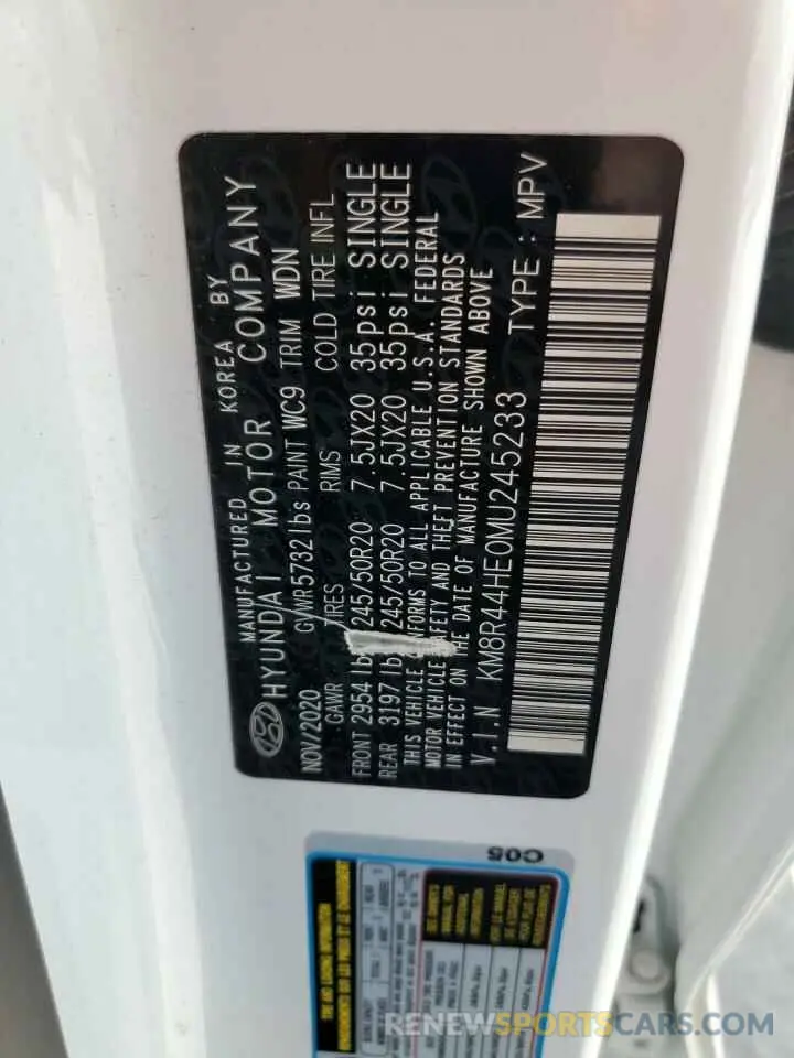 13 Фотография поврежденного автомобиля KM8R44HE0MU245233 HYUNDAI PALISADE 2021