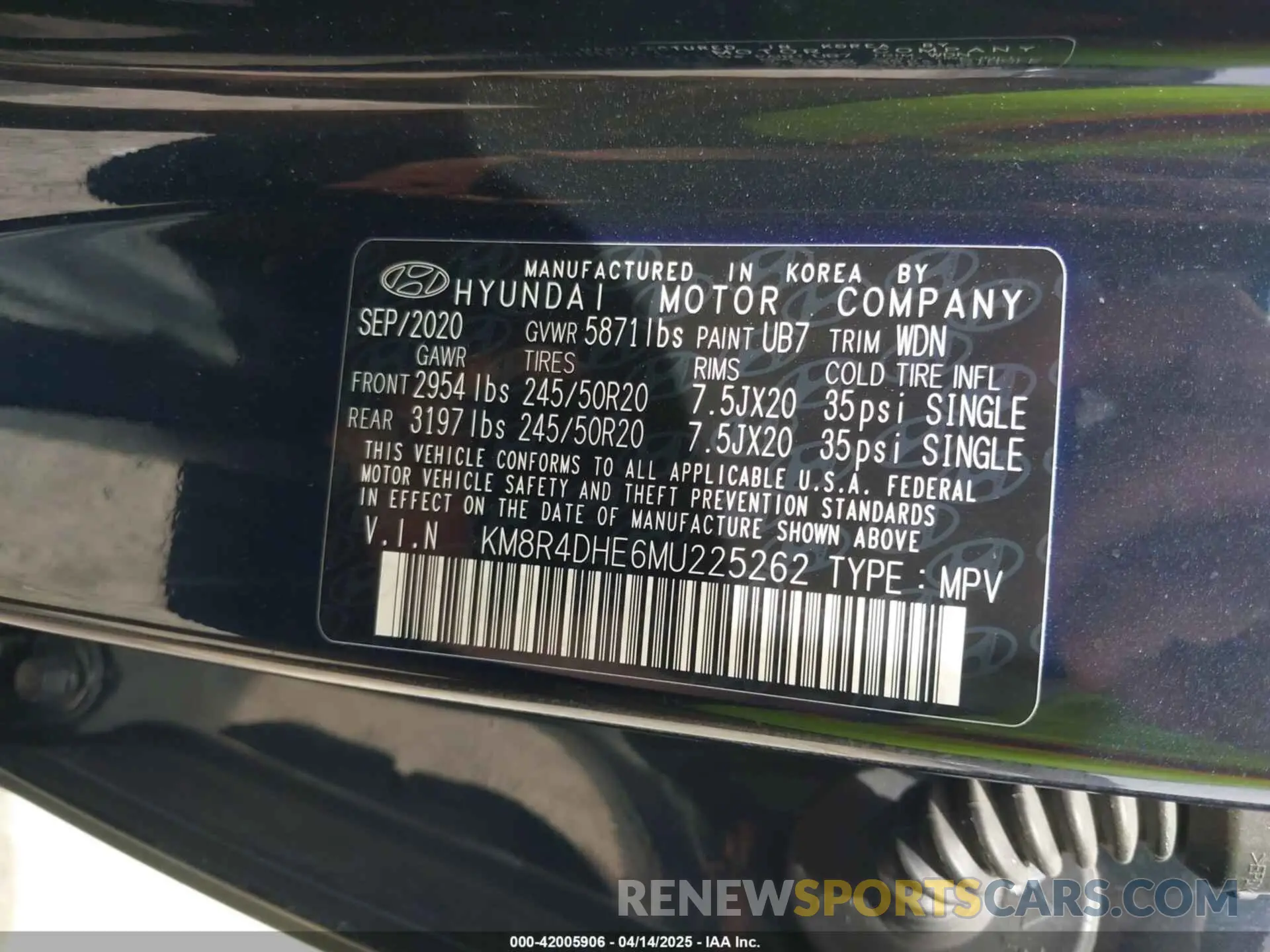 9 Фотография поврежденного автомобиля KM8R4DHE6MU225262 HYUNDAI PALISADE 2021