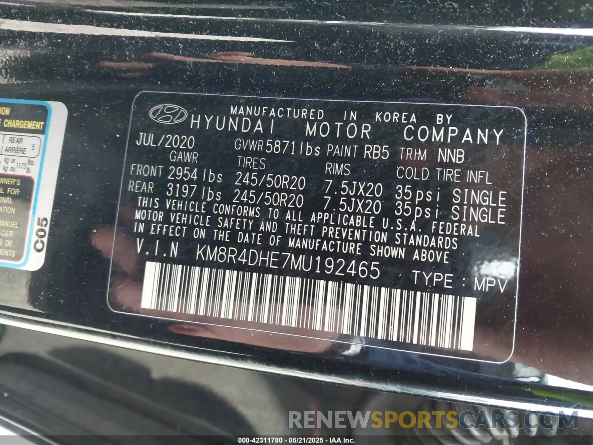 9 Фотография поврежденного автомобиля KM8R4DHE7MU192465 HYUNDAI PALISADE 2021