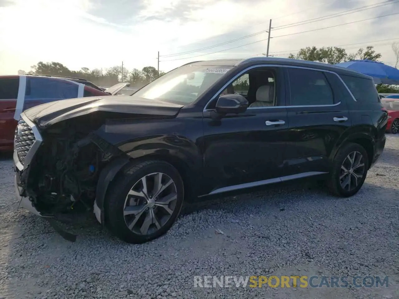 1 Photograph of a damaged car KM8R54HE6MU193619 HYUNDAI PALISADE 2021