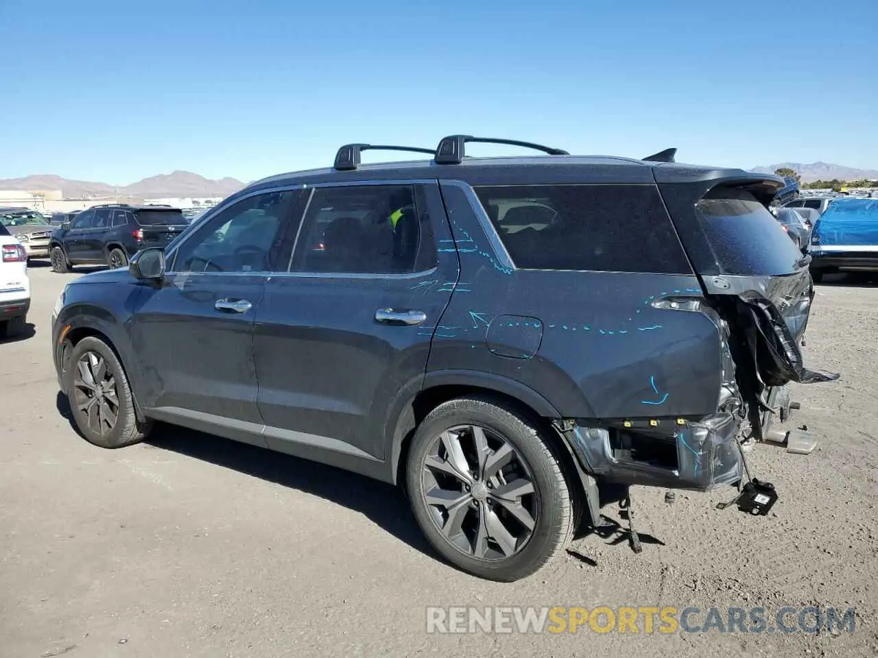 2 Photograph of a damaged car KM8R54HE9MU202989 HYUNDAI PALISADE 2021