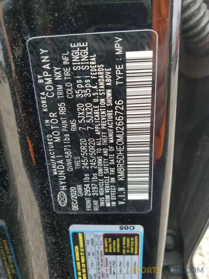 13 Фотография поврежденного автомобиля KM8R5DHE0MU266726 HYUNDAI PALISADE 2021