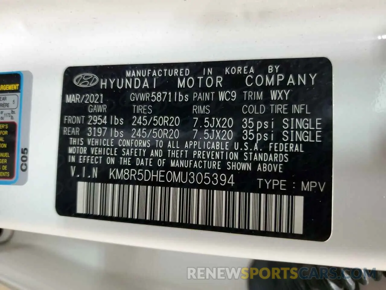 13 Фотография поврежденного автомобиля KM8R5DHE0MU305394 HYUNDAI PALISADE 2021