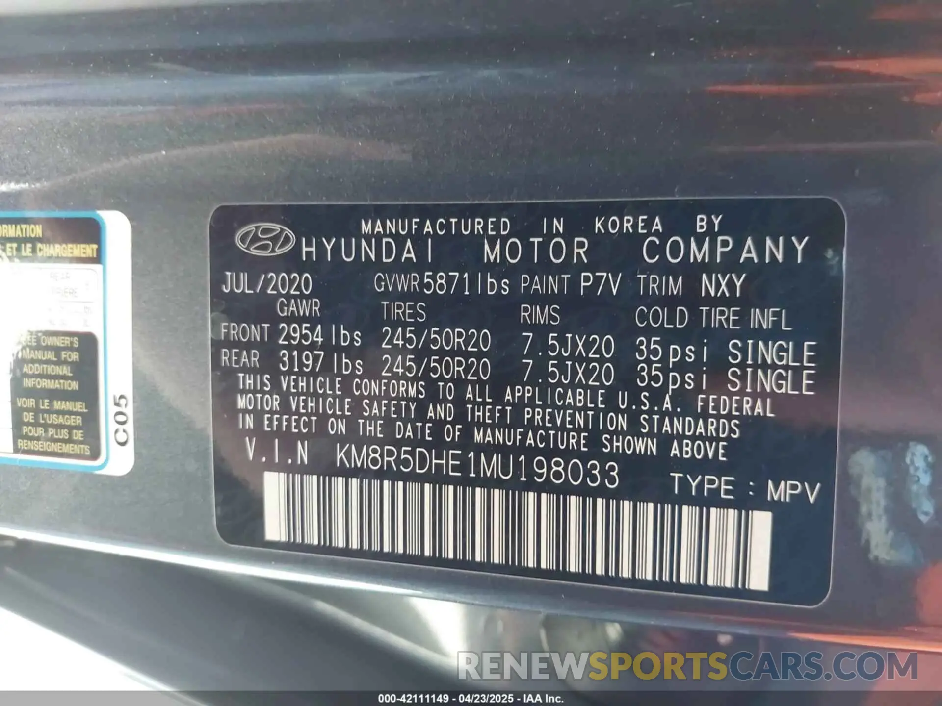 9 Фотография поврежденного автомобиля KM8R5DHE1MU198033 HYUNDAI PALISADE 2021