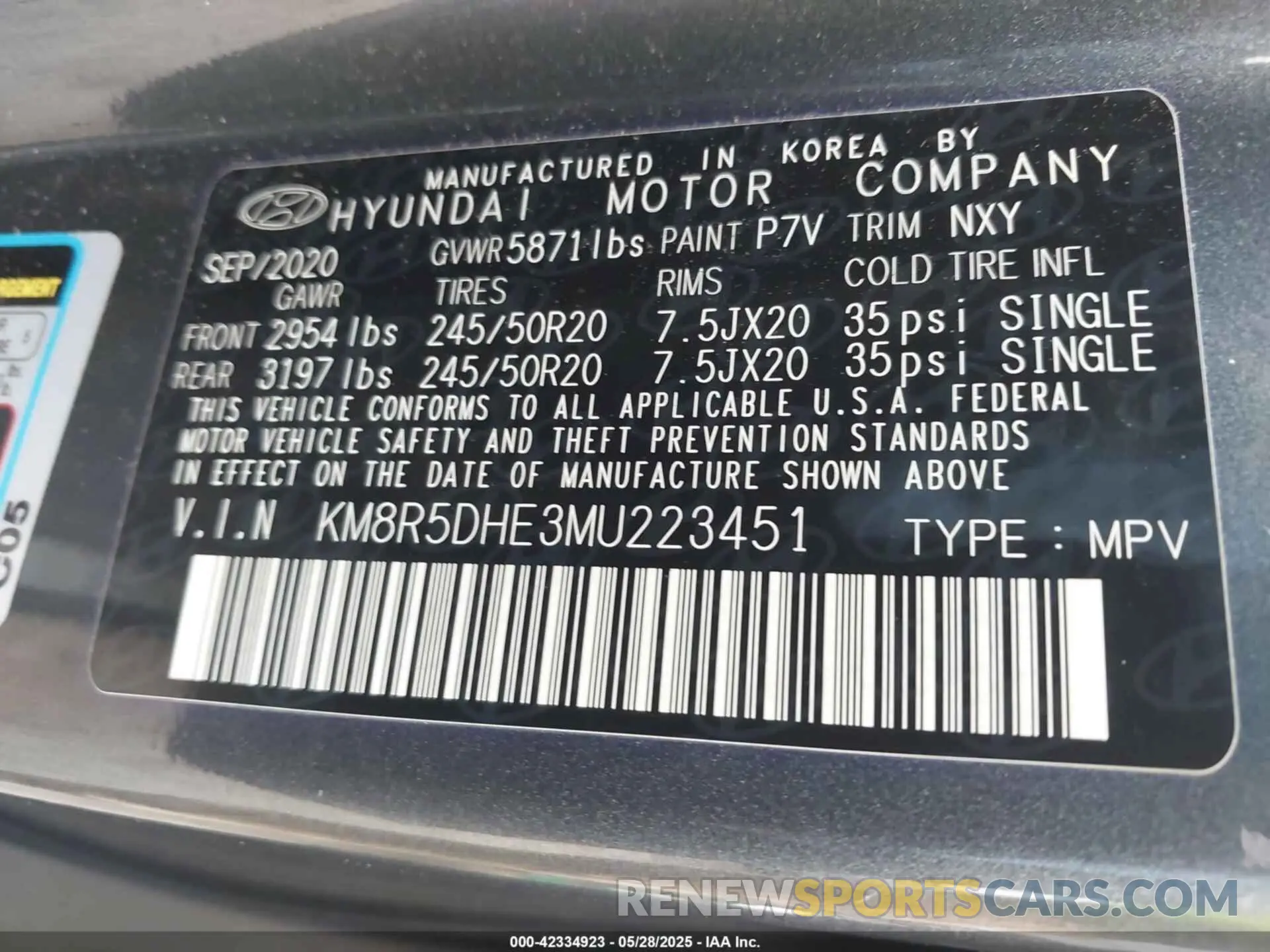 9 Photograph of a damaged car KM8R5DHE3MU223451 HYUNDAI PALISADE 2021