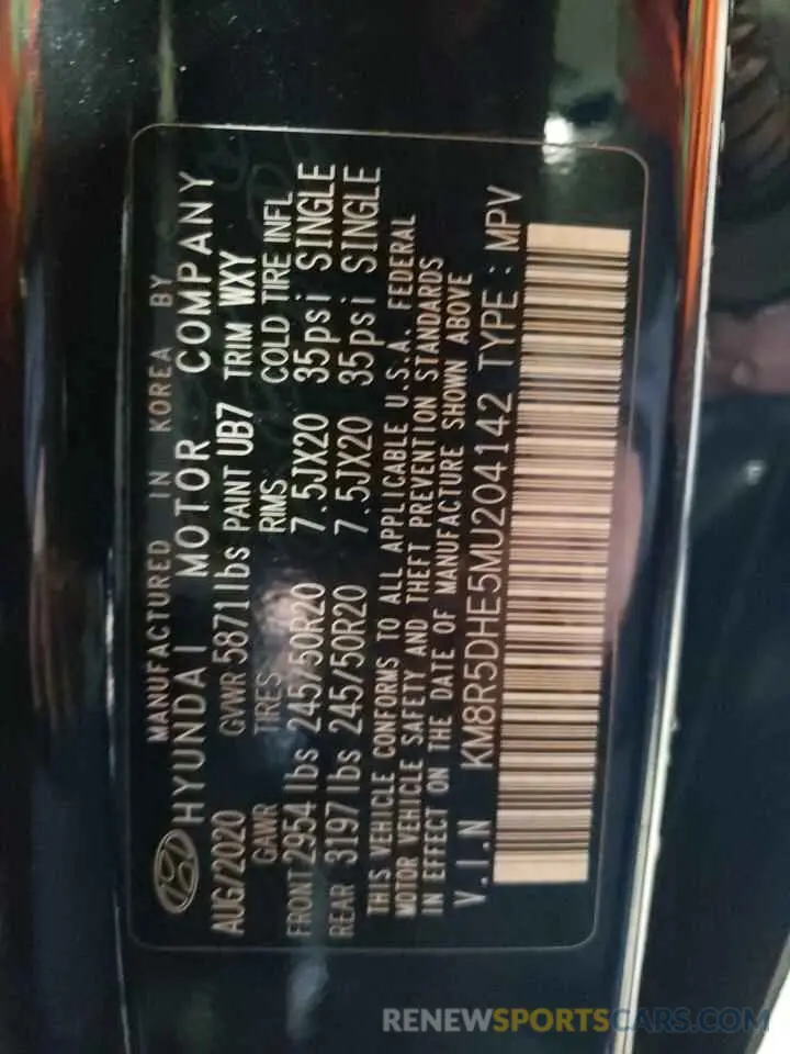 13 Photograph of a damaged car KM8R5DHE5MU204142 HYUNDAI PALISADE 2021