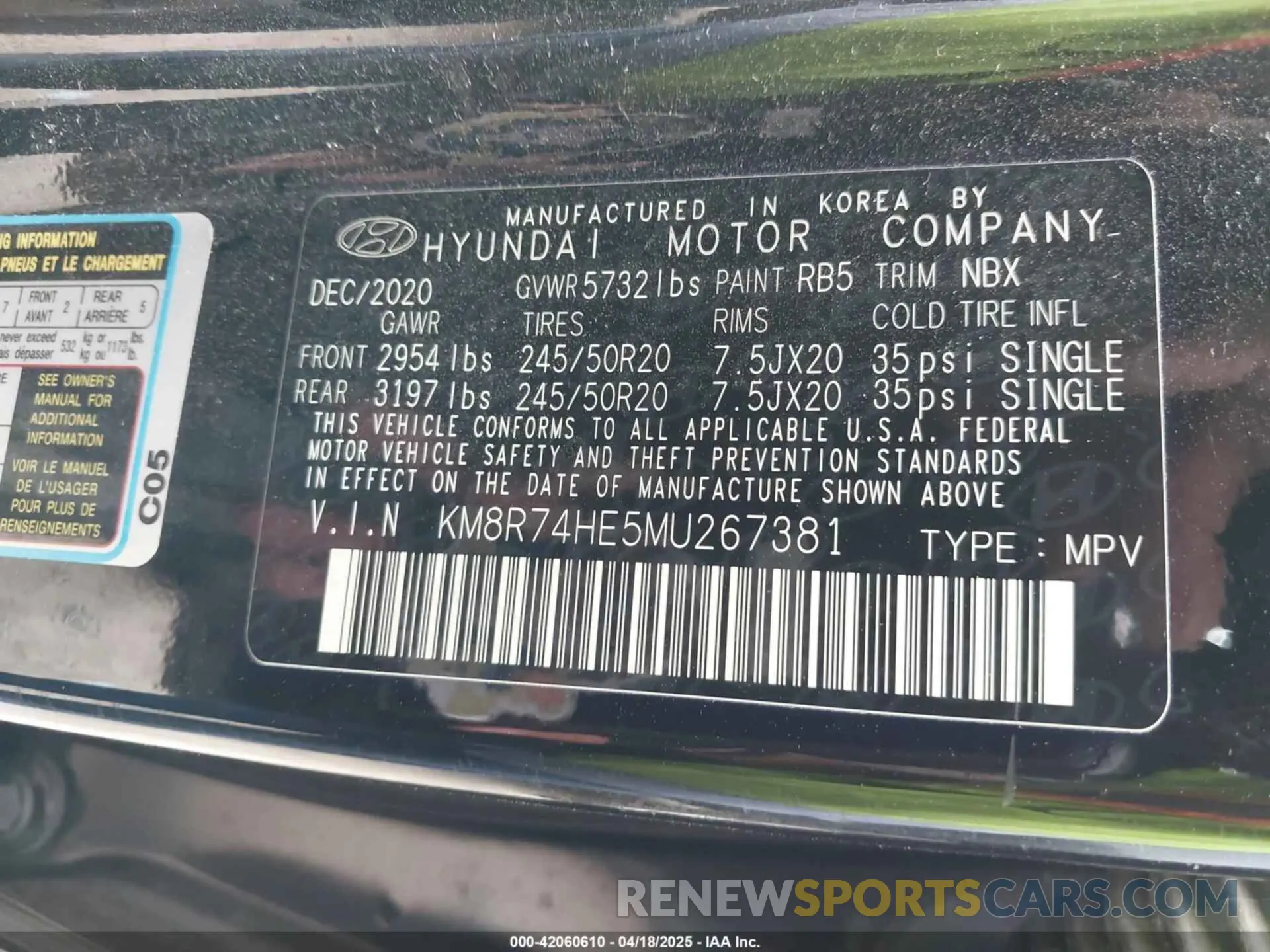 9 Фотография поврежденного автомобиля KM8R74HE5MU267381 HYUNDAI PALISADE 2021