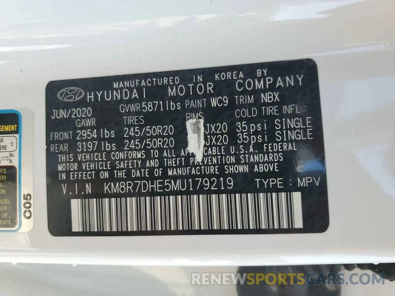 13 Photograph of a damaged car KM8R7DHE5MU179219 HYUNDAI PALISADE 2021