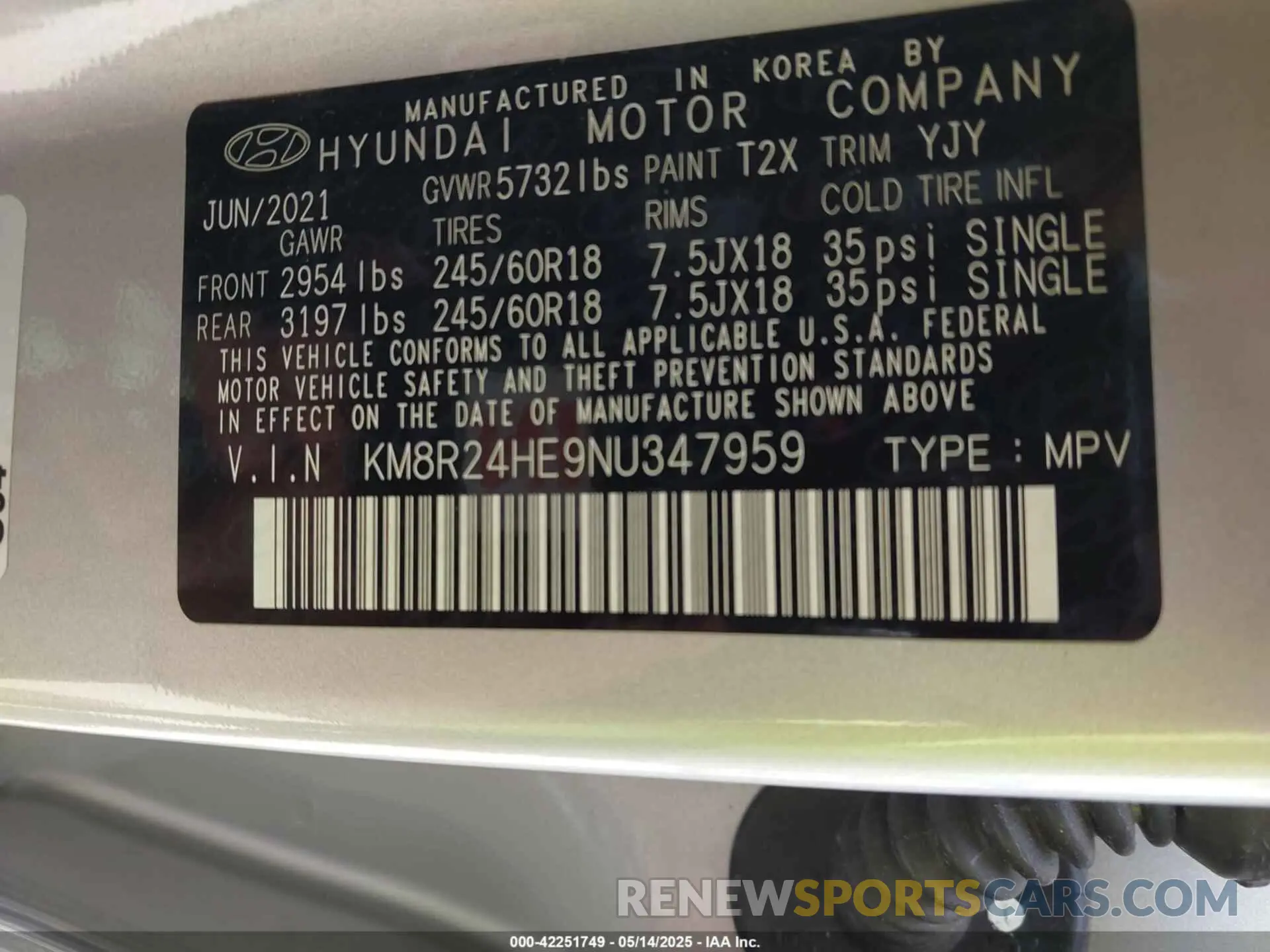 9 Фотография поврежденного автомобиля KM8R24HE9NU347959 HYUNDAI PALISADE 2022