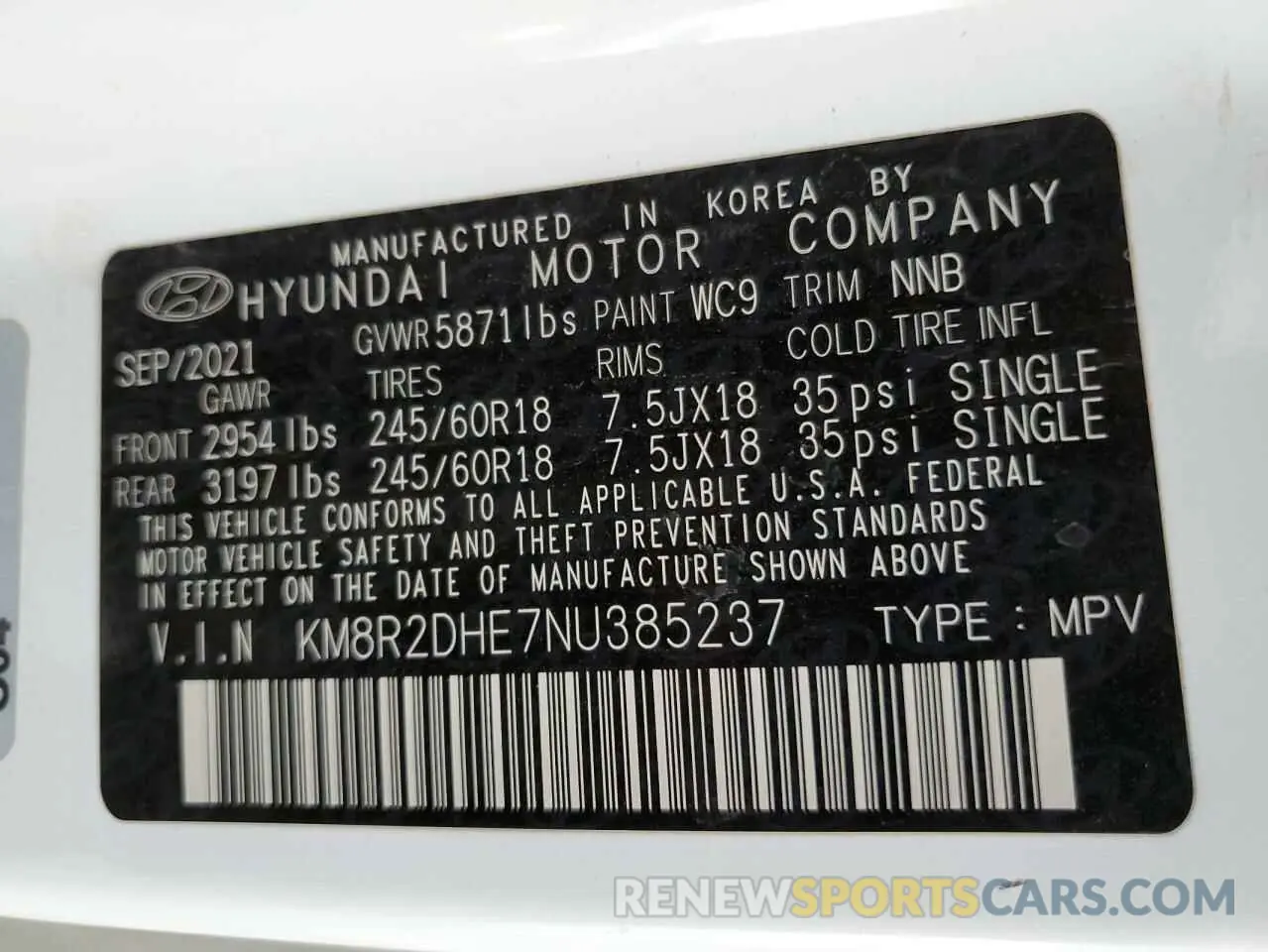 12 Фотография поврежденного автомобиля KM8R2DHE7NU385237 HYUNDAI PALISADE 2022