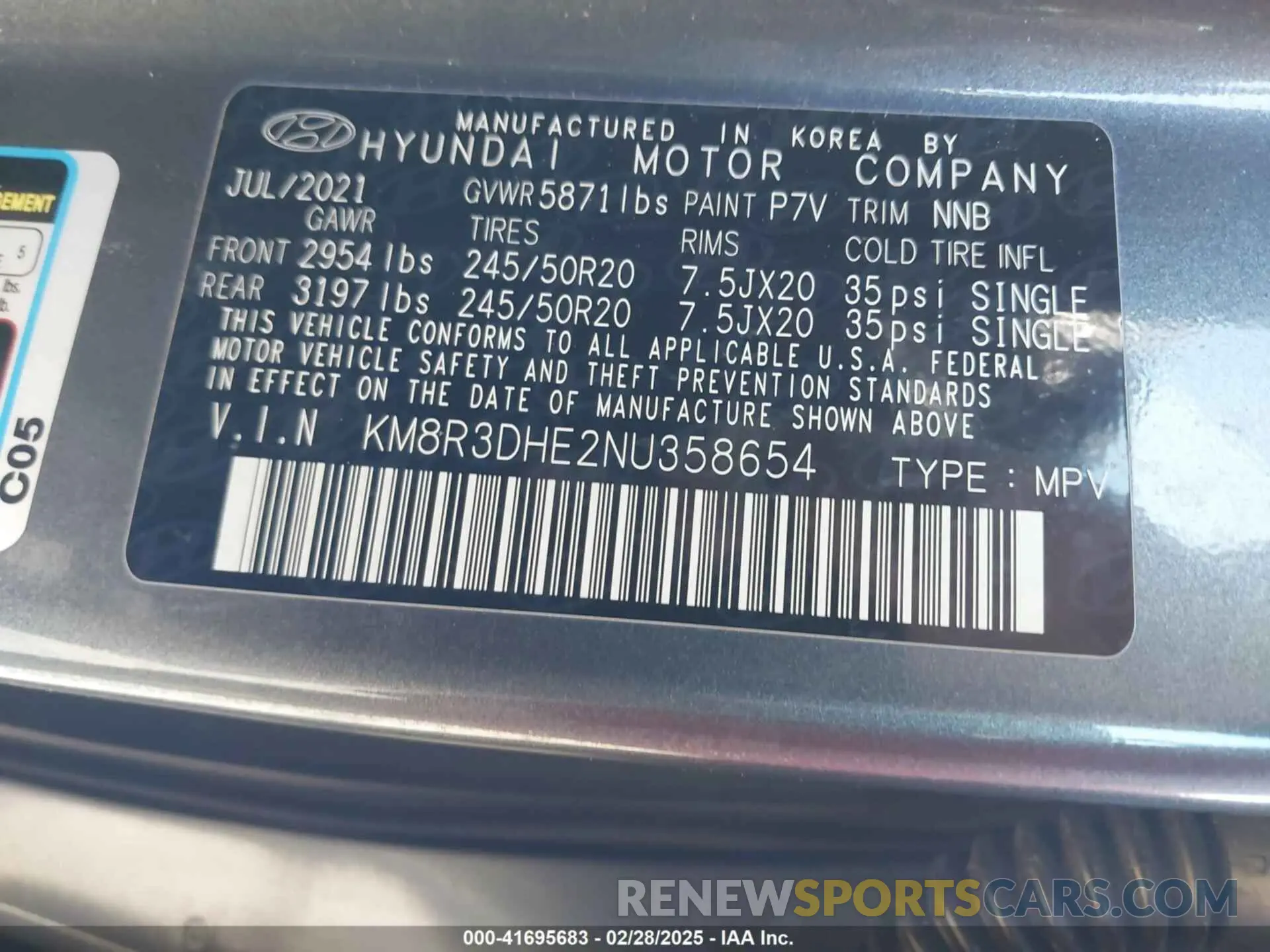 9 Photograph of a damaged car KM8R3DHE2NU358654 HYUNDAI PALISADE 2022