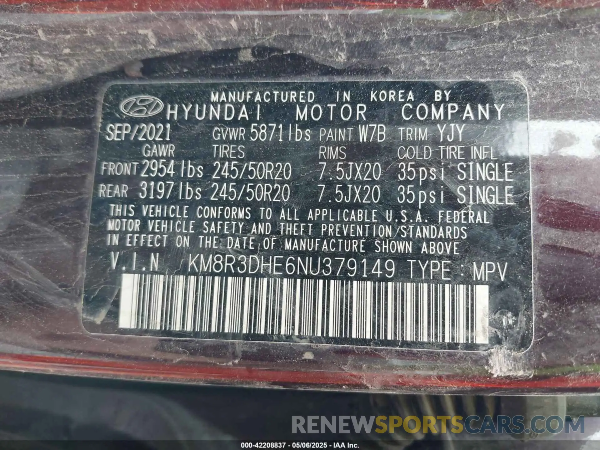 9 Фотография поврежденного автомобиля KM8R3DHE6NU379149 HYUNDAI PALISADE 2022