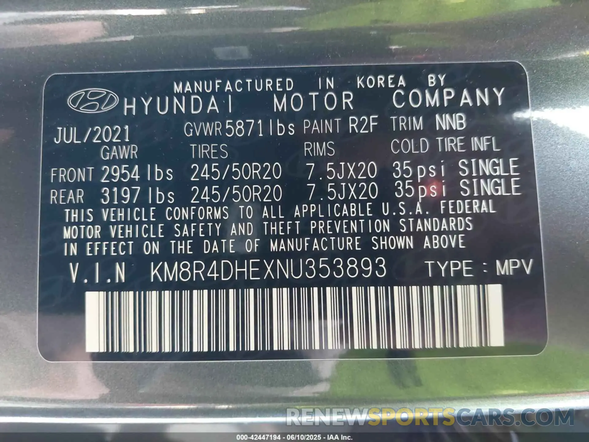 9 Photograph of a damaged car KM8R4DHEXNU353893 HYUNDAI PALISADE 2022