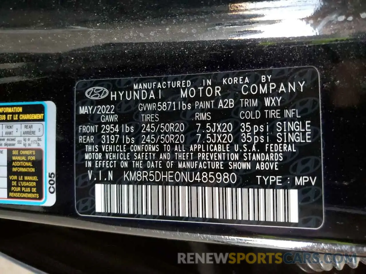 13 Фотография поврежденного автомобиля KM8R5DHE0NU485980 HYUNDAI PALISADE 2022