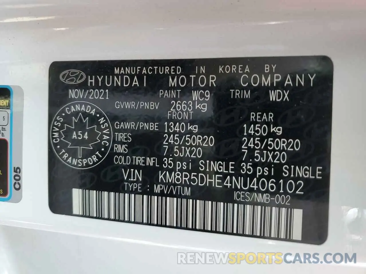 13 Photograph of a damaged car KM8R5DHE4NU406102 HYUNDAI PALISADE 2022