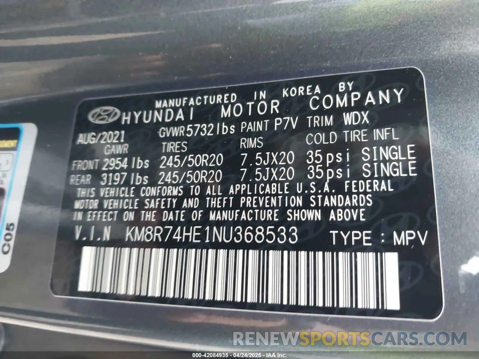 9 Photograph of a damaged car KM8R74HE1NU368533 HYUNDAI PALISADE 2022
