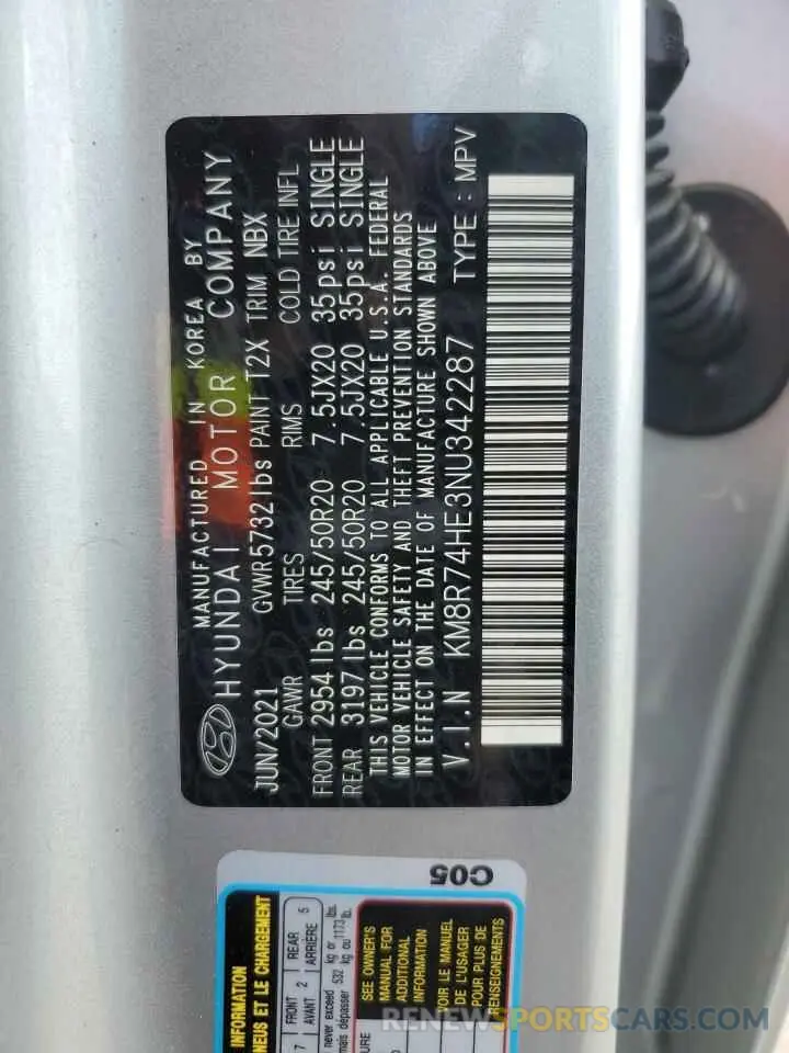 13 Фотография поврежденного автомобиля KM8R74HE3NU342287 HYUNDAI PALISADE 2022