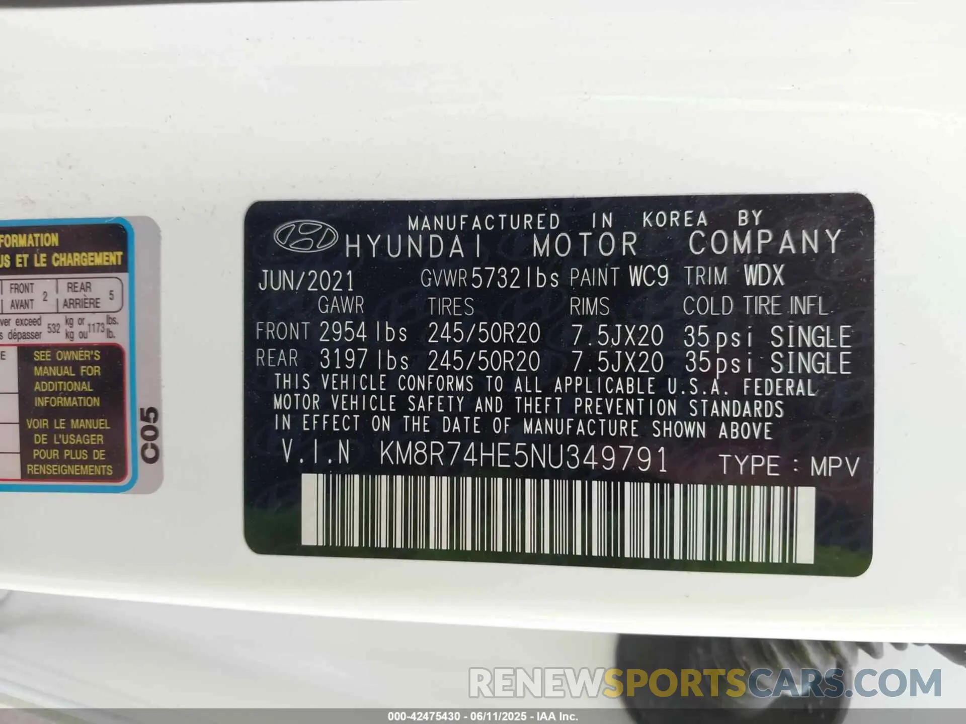 9 Фотография поврежденного автомобиля KM8R74HE5NU349791 HYUNDAI PALISADE 2022