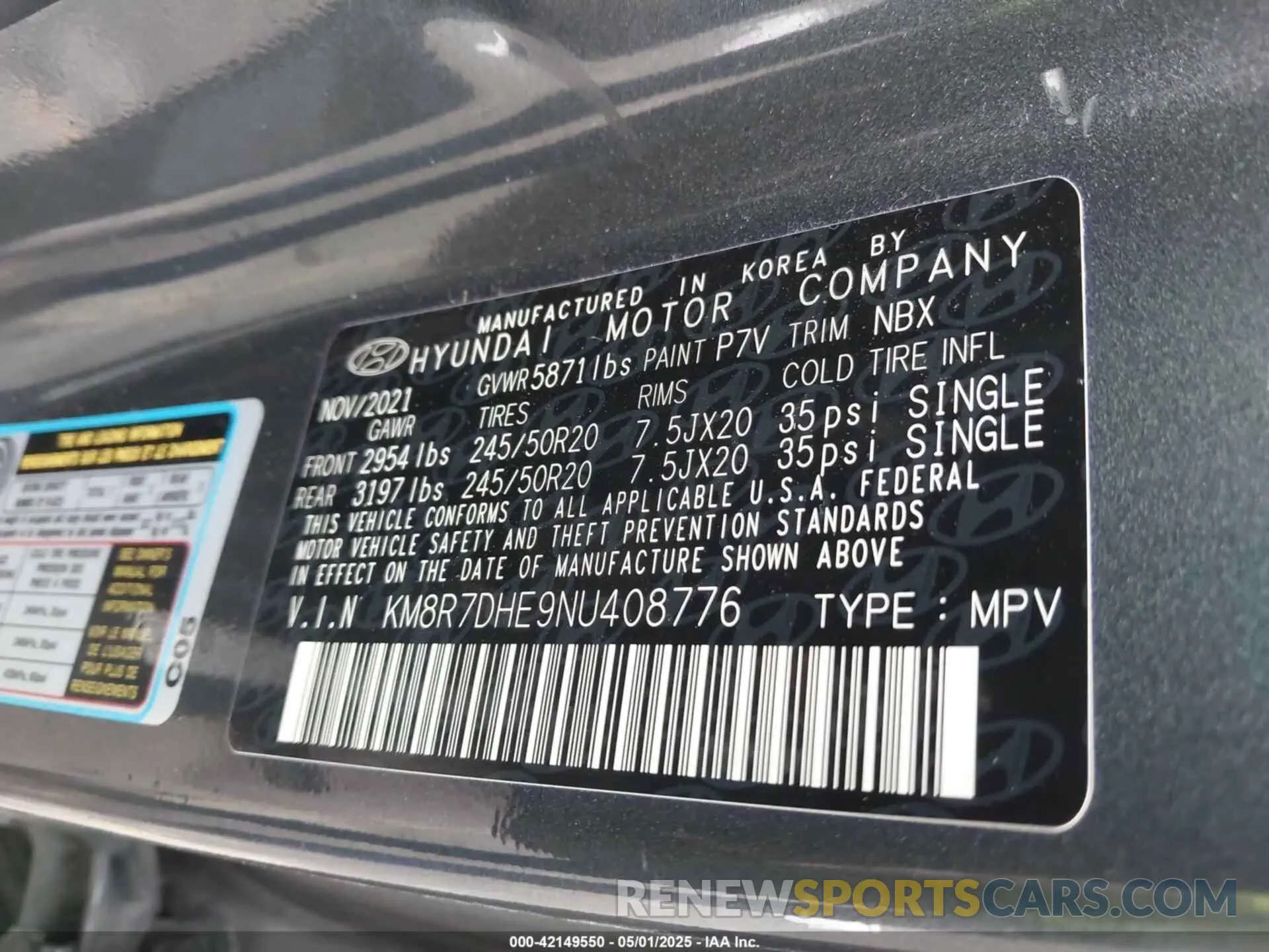 9 Photograph of a damaged car KM8R7DHE9NU408776 HYUNDAI PALISADE 2022