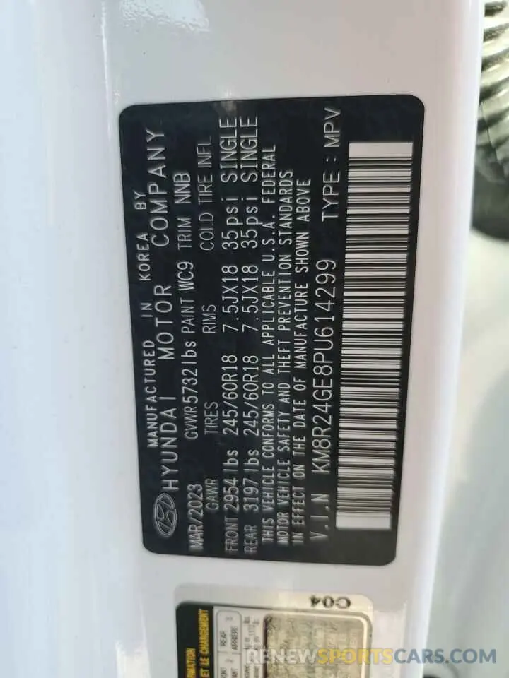 13 Photograph of a damaged car KM8R24GE8PU614299 HYUNDAI PALISADE 2023