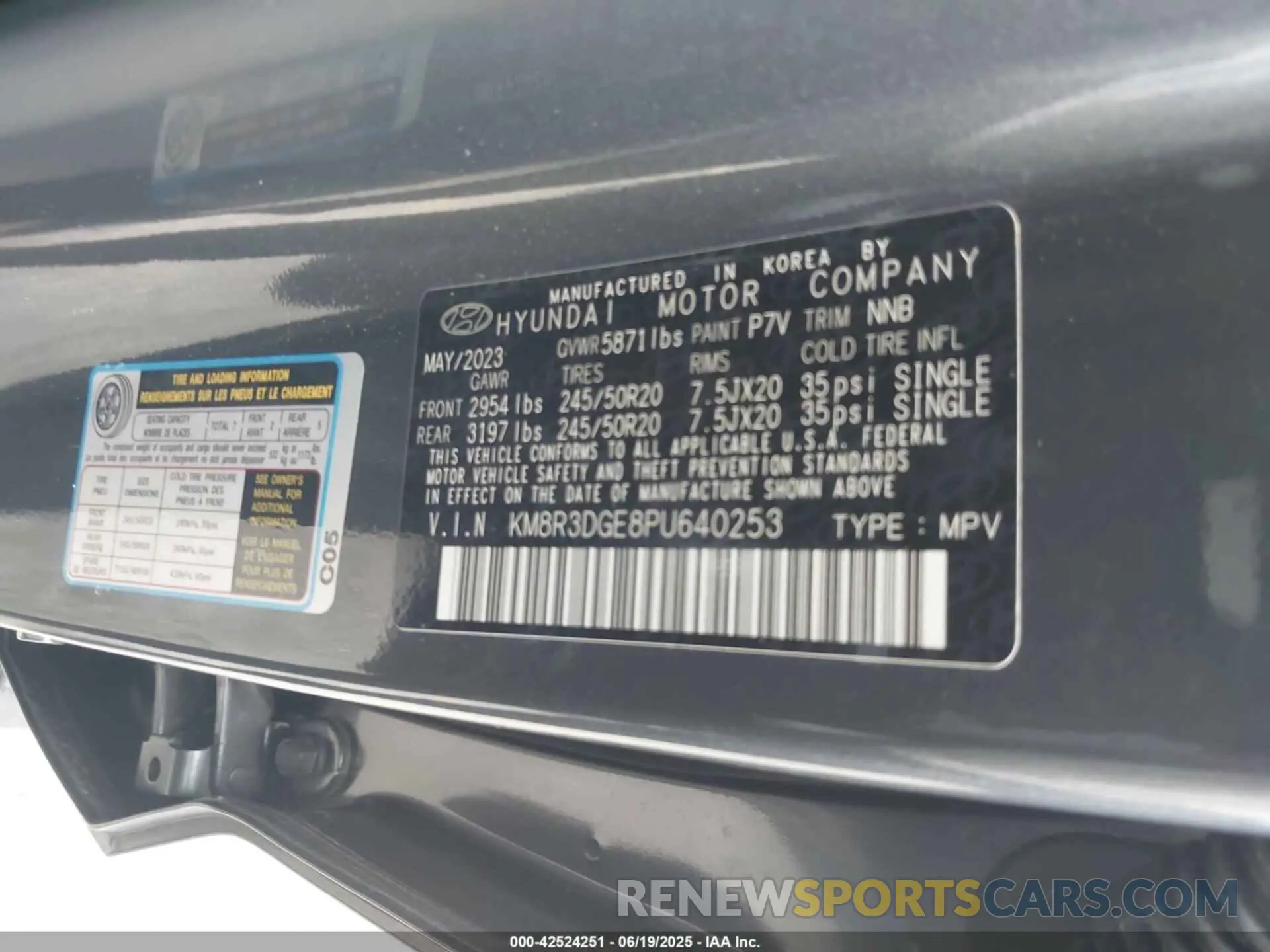 9 Фотография поврежденного автомобиля KM8R3DGE8PU640253 HYUNDAI PALISADE 2023