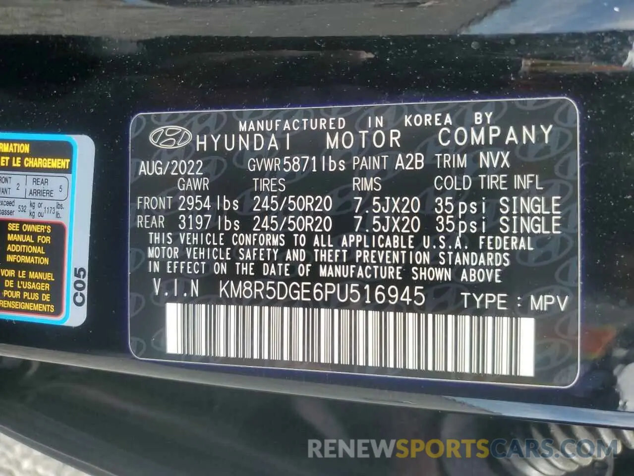 13 Photograph of a damaged car KM8R5DGE6PU516945 HYUNDAI PALISADE 2023