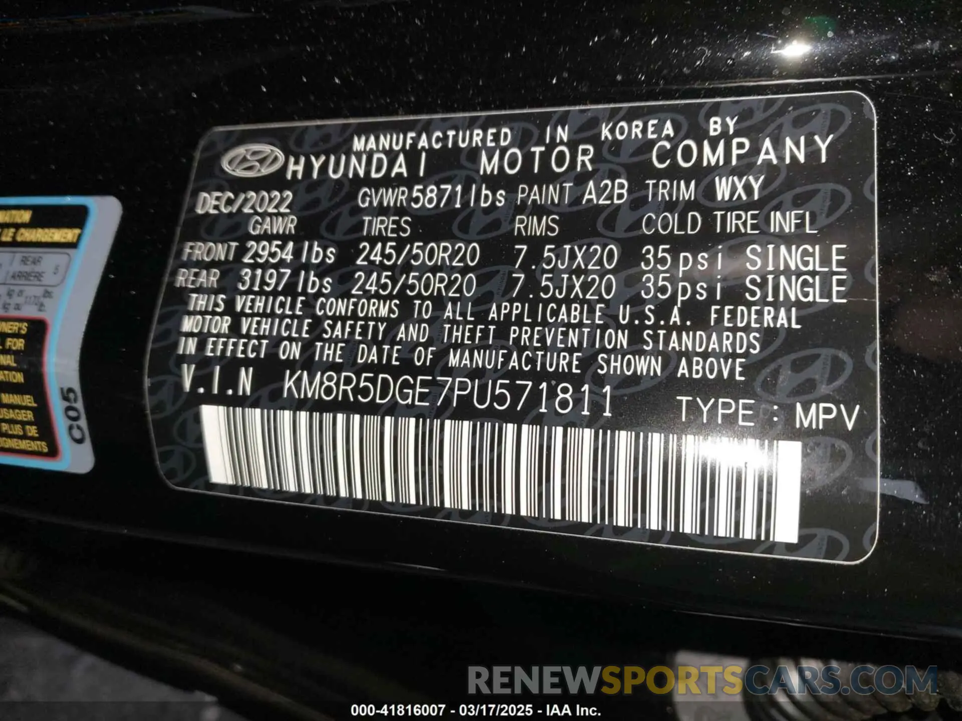 9 Фотография поврежденного автомобиля KM8R5DGE7PU571811 HYUNDAI PALISADE 2023
