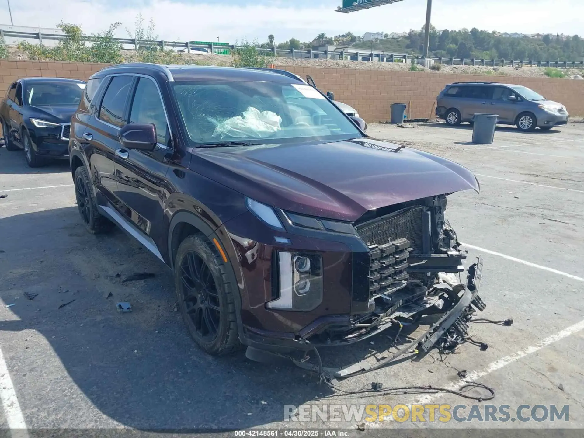 1 Photograph of a damaged car KM8R5DGEXPU521968 HYUNDAI PALISADE 2023