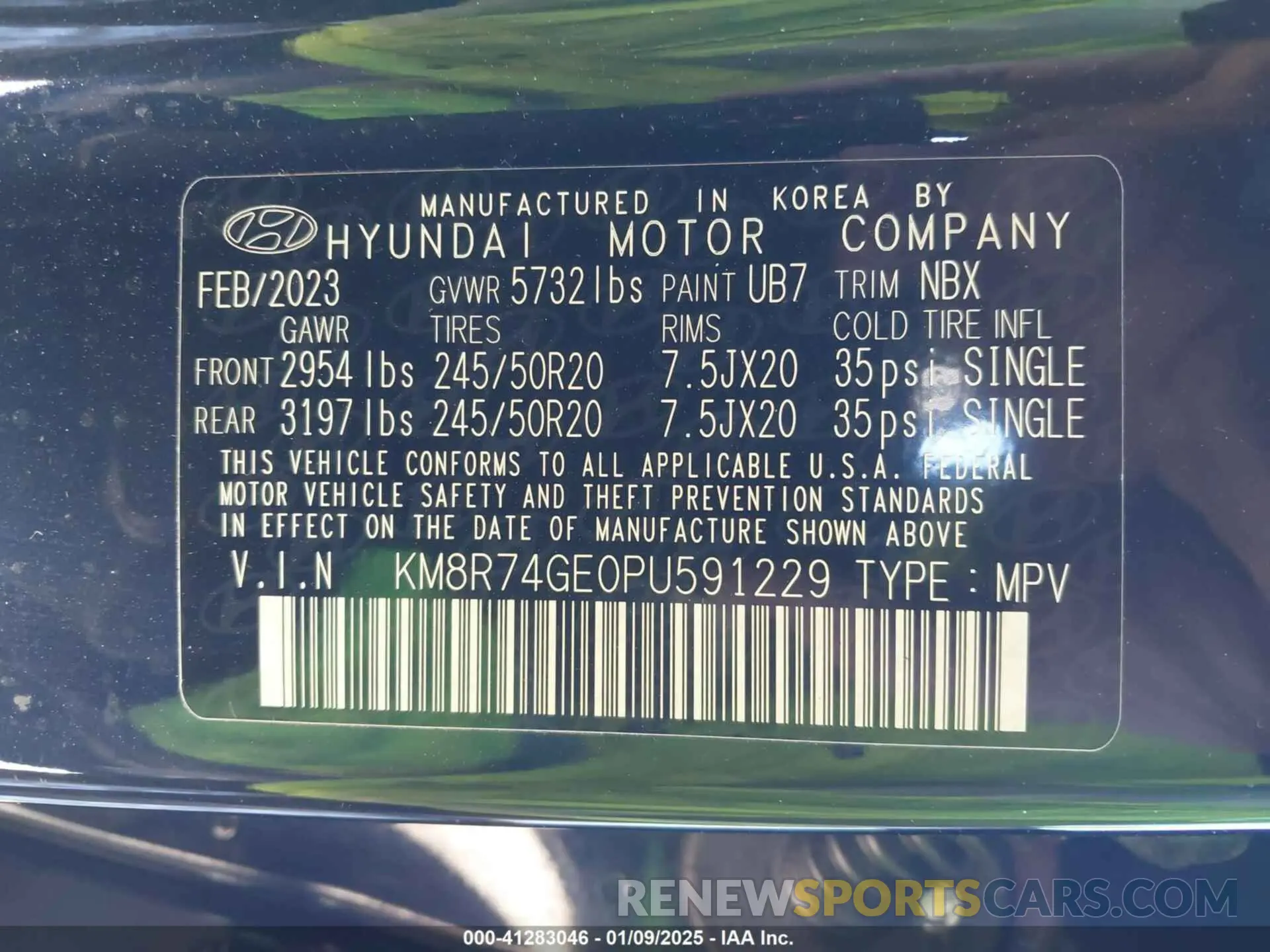 9 Photograph of a damaged car KM8R74GE0PU591229 HYUNDAI PALISADE 2023