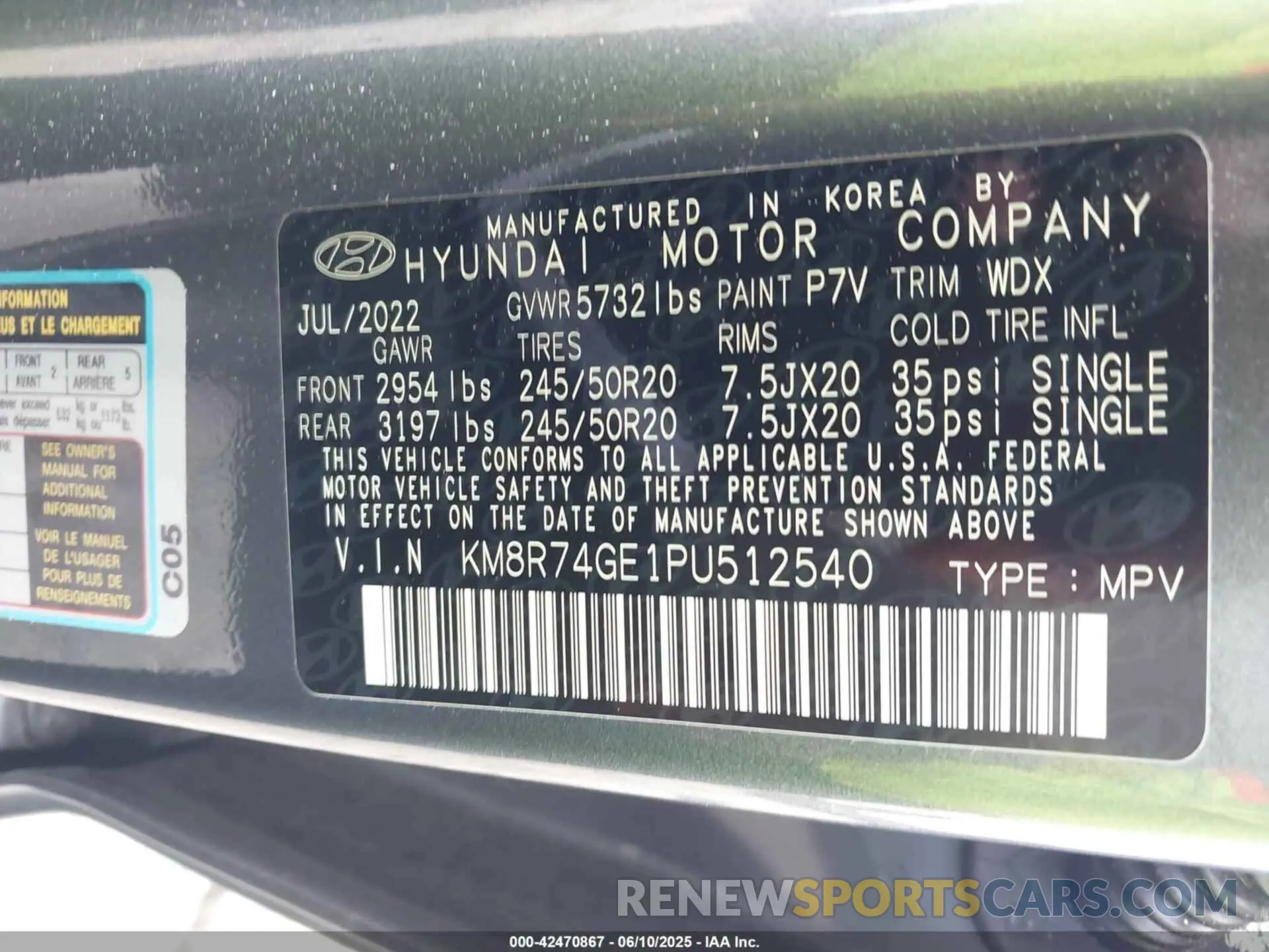9 Фотография поврежденного автомобиля KM8R74GE1PU512540 HYUNDAI PALISADE 2023