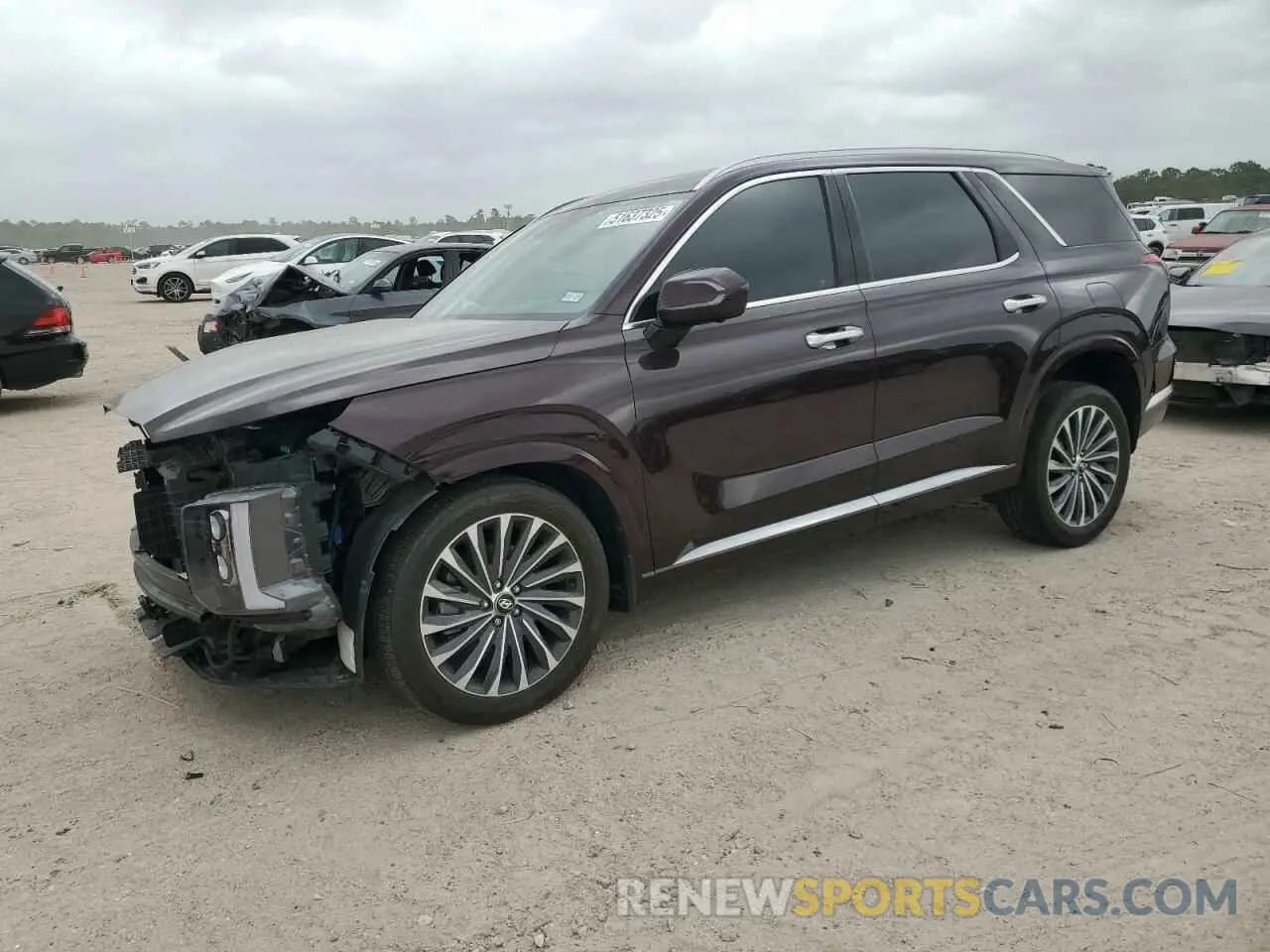 1 Photograph of a damaged car KM8R74GE9PU610179 HYUNDAI PALISADE 2023
