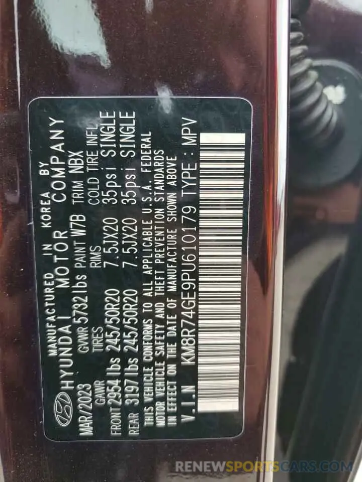 14 Photograph of a damaged car KM8R74GE9PU610179 HYUNDAI PALISADE 2023