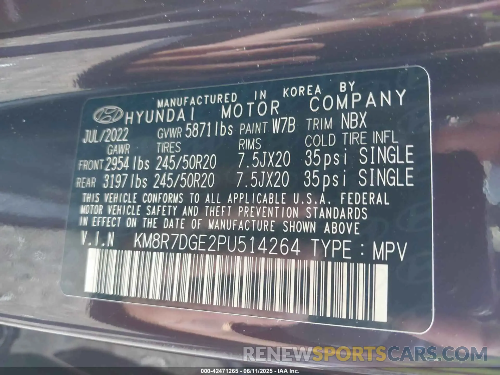 9 Photograph of a damaged car KM8R7DGE2PU514264 HYUNDAI PALISADE 2023
