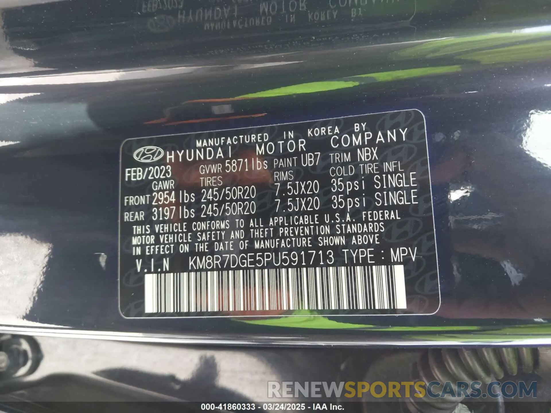 9 Photograph of a damaged car KM8R7DGE5PU591713 HYUNDAI PALISADE 2023
