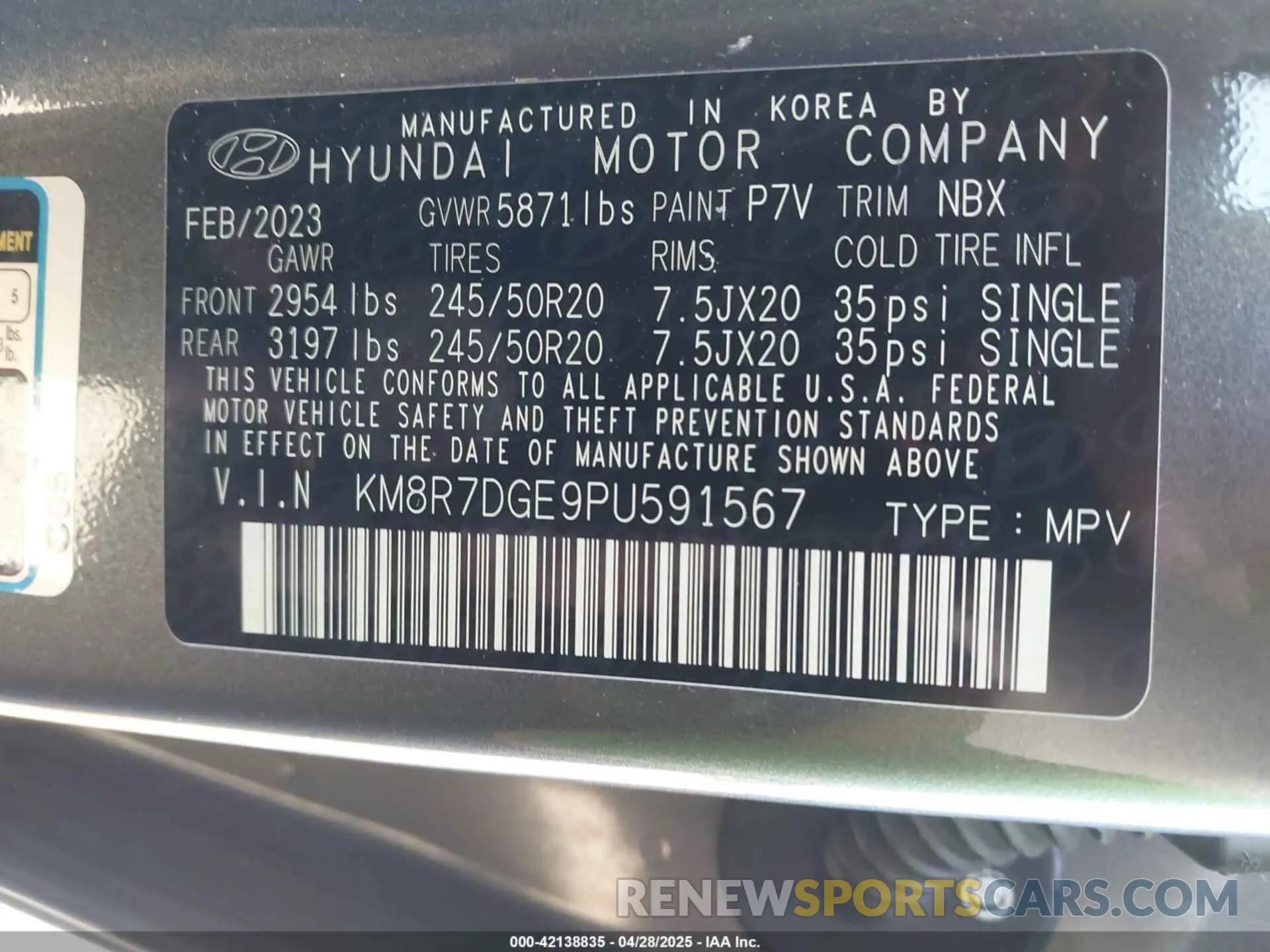 9 Фотография поврежденного автомобиля KM8R7DGE9PU591567 HYUNDAI PALISADE 2023